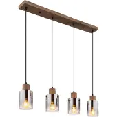 Globo Hanglamp Underwood hout 4-lichts