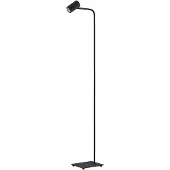 LINDBY Vloerlamp Sanad, zwart, Woon-/ Eetkamer, metaal, Modern, vloerlamp
