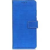 Mobigear Croco Bookcase voor Samsung Galaxy A21 - Blauw