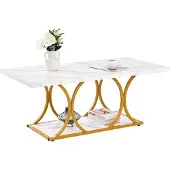 Vevor Salontafel/Bijzettafel in marmerlook