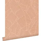 ESTAhome behang bladeren terracotta roze - 50 x 900 cm - 130933