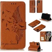 Mobigear Feather Bookcase voor Apple iPhone 11 - Bruin