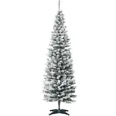 HOMCOM Kunstkerstboom, 180 cm, kerstboom met kunstsneeuw, voor binnenshuis
