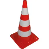 Perel Rood/witte verkeerskegel 75cm