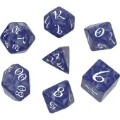Q-workshop SCLE85 - Classic RPG Kobalt & weiß, Würfelset (7 Stück)