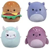 Squishmallows Micromallows pluche knuffels 6,5 cm 4 stuks set verzamel speelgoed.