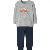 Name It Mini Nachtkledij donkerblauw / grijs gemêleerd / vuurrood