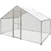 Flamingo Ren Doerak - Zilver - 2 x 3 x 2 m - Buitenren voor pluimvee en konijnen - Stevig, flexibel en eenvoudig aan te passen
