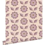 ESTAhome behang bloemen paars - 50 x 900 cm - 130980