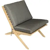 Happy Garden FARO opvouwbare fauteuil in acacia en grijze kussens