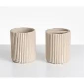 Beliani CAMANA - Badkameraccessoireset - Lichtbeige - Polyresin