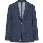 BOSS Slim-fit colbert van geruite stretchjersey Maat 52