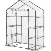 En.casa Tuinkas Hoorn met 4 planken 140x73x195 cm transparant