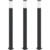 vidaXL Bolderverlichting met sensor 3 stuks 110 cm Zwart IP44