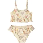 Salted Stories crop bikini met ruches ecru Meisjes Polyamide All over print - maat 110/116