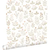 ESTAhome behang veldbloemen beige - 50 x 900 cm - 131092