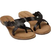 Lazamani Slippers Dames Zwart Leer Maat 38