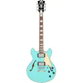 D'angelico Premier Mini DC Surf Green semi-akoestische gitaar