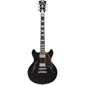 D'angelico Premier Mini DC Black Flake Stopbar semi-akoestische gitaar met gigbag