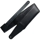 Richter 2061 Black Strapzilla V Guitar Strap Gevoerde leren gitaarband