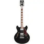 D'angelico Premier Mini DC Solid Black semi-akoestische gitaar