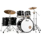 Pearl Roadshow 6pc Drum Kit w/Sabian Cymbals Jet Black