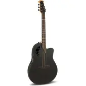 Ovation Elektro-Akoestische Gitaar Elite Tx Mid Cutaway Black Textured