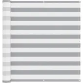 vidaXL Balkonscherm Lichtgrijs en wit 120 x 600 cm