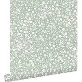 ESTAhome behang bloemetjes mintgroen - 50 x 900 cm - 139879