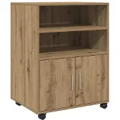 vidaXL Rolkast 60x48x81 cm bewerkt hout artisanaal eikenkleurig