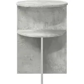 vidaXL Bijzettafel met opslag Betongrijs Ø 39,5 x 55 cm Bewerkt hout