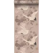 ESTAhome behang kraanvogels grijs roze - 50 x 900 cm - 139582