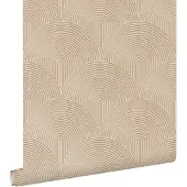 ESTAhome behang 3D-motief donker beige - 50 x 900 cm - 131102