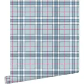 ESTAhome behang ruiten blauw - 50 x 900 cm - 132025