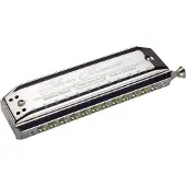 Hohner Silver Concerto C chromatische mondharmonica - zilver