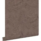 ESTAhome behang bloemmotief bruin - 50 x 900 cm - 131853