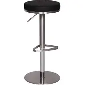 Wohnling barkruk Durable M7, roestvrij staal geborsteld, zwart; WL1.293