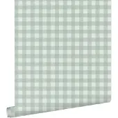 ESTAhome behang geblokt motief groen - 50 x 900 cm - 131301