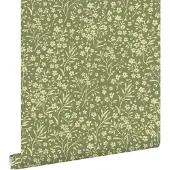 ESTAhome behang bloemetjes groen - 50 x 900 cm - 131210