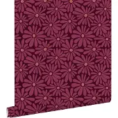 ESTAhome behang madeliefjes donker paars - 50 x 900 cm - 131866