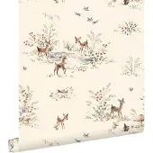 ESTAhome behang hertjes beige - 50 x 900 cm - 131431