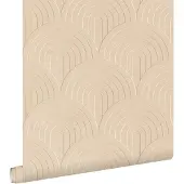 ESTAhome behang 3D-motief warm beige - 50 x 900 cm - 131107