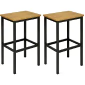Begryf Barkrukken - 2 stuks - eikenlook zwart - 40x30x65 cm