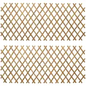 vidaXL Uitbreidbare Trellis Fence 2 st 100 x 105 cm Bamboe Lichtbruin