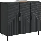vidaXL Dressoir Zwart 89 x 34,5 x 80 cm Bewerkt hout