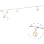 QAZQA Moderne 1-fase railsysteem 5-lichts incl. E27 fitting wit - Jeana