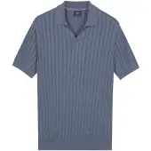 Baileys polo v-hals blauw strepen normale fit