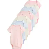 Next Rompertje/body beige / lichtblauw / rosa / wit