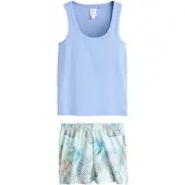 Next Korte pyjama aqua / pastelblauw / lichtblauw / pasteloranje