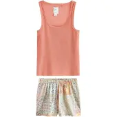 Next Korte pyjama lichtblauw / geel / perzik / lichtroze